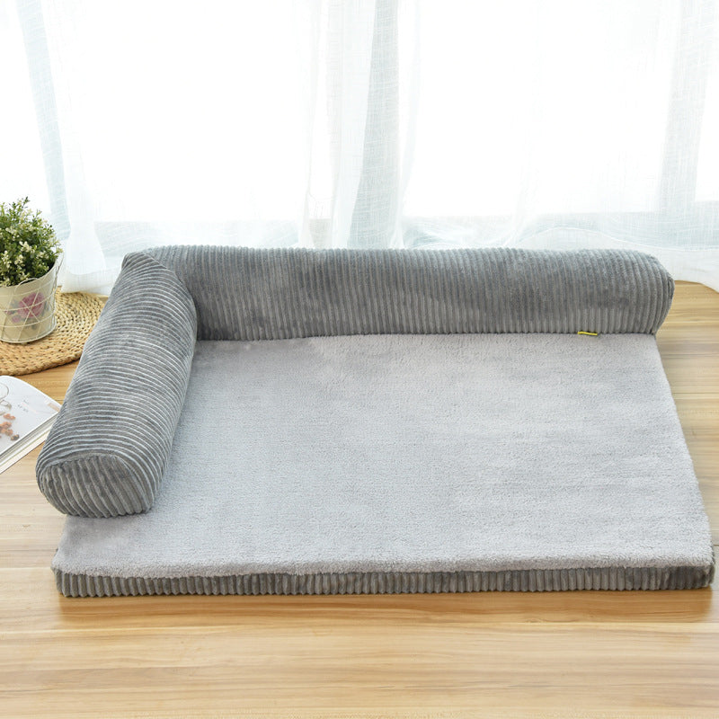 Corduroy Dog Sofa Bed | Ultra-Soft Pet Bed for Comfort & Anxiety Relief