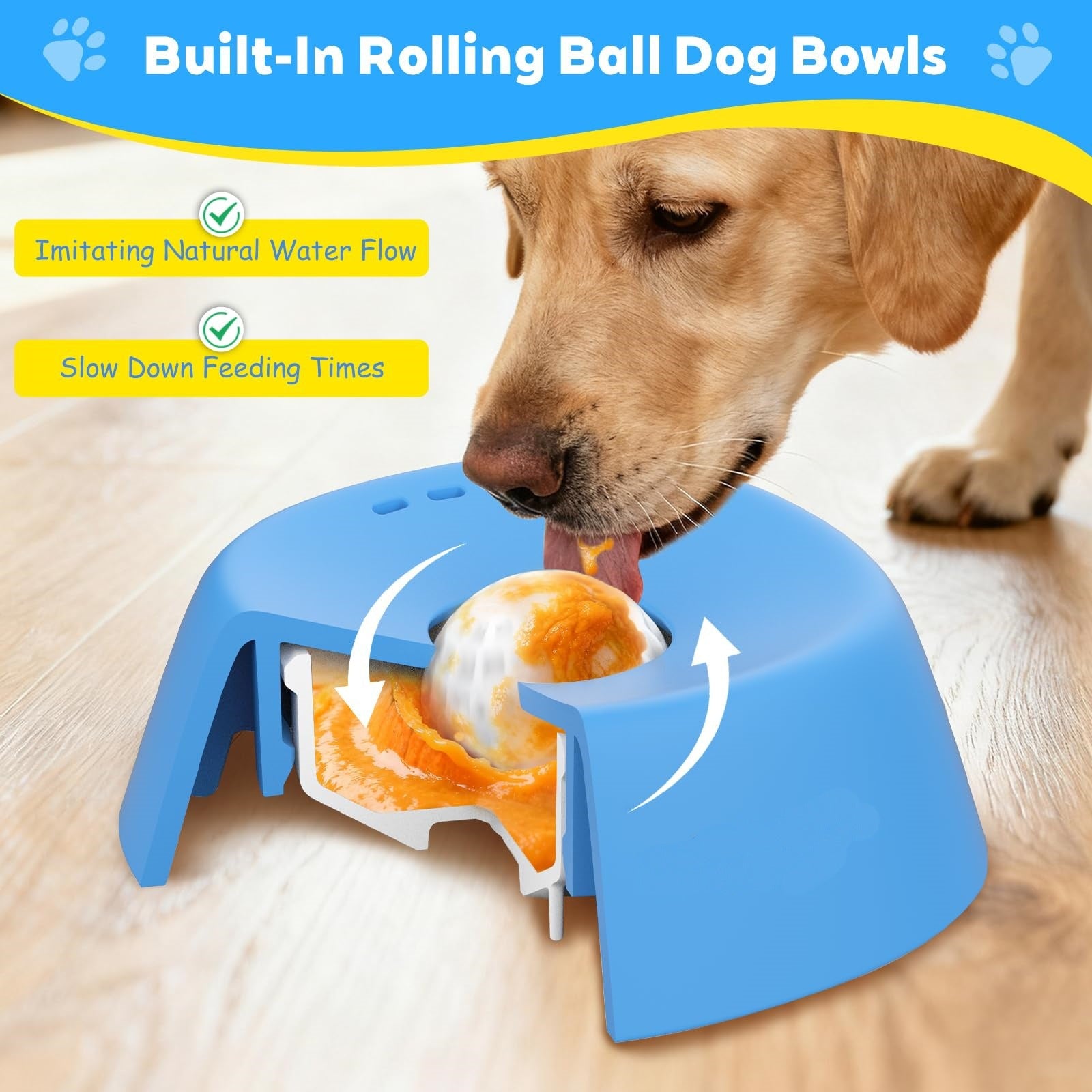 Slow Feeder Dog Bowl | Anti-Choking Lick Bowl for Calm Feeding & Anxiety Relief