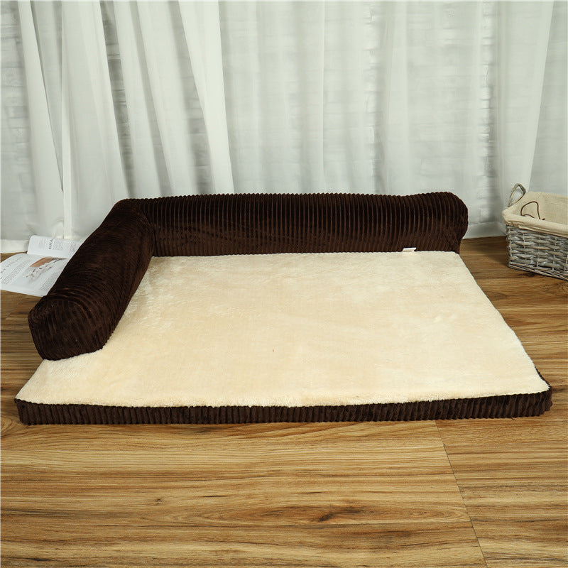 Corduroy Dog Sofa Bed | Ultra-Soft Pet Bed for Comfort & Anxiety Relief