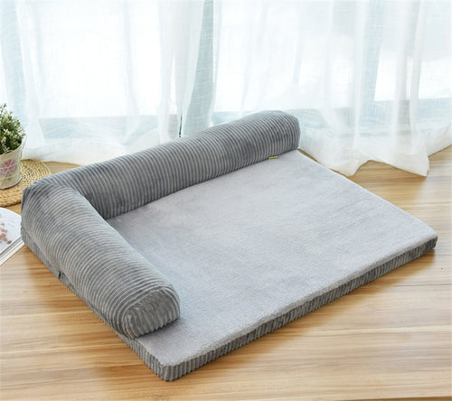 Corduroy Dog Sofa Bed | Ultra-Soft Pet Bed for Comfort & Anxiety Relief