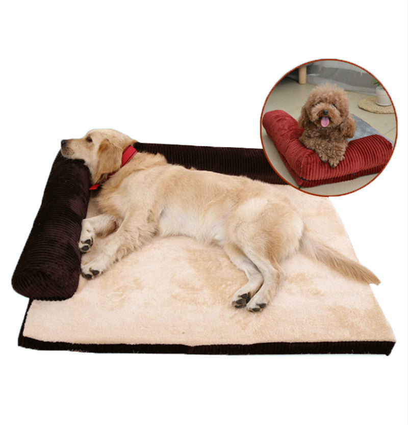 Corduroy Dog Sofa Bed | Ultra-Soft Pet Bed for Comfort & Anxiety Relief
