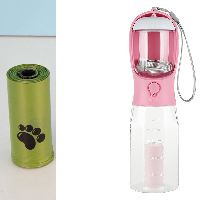3-in-1 Portable Dog Water Bottle | Food, Water & Waste Dispenser for Travel