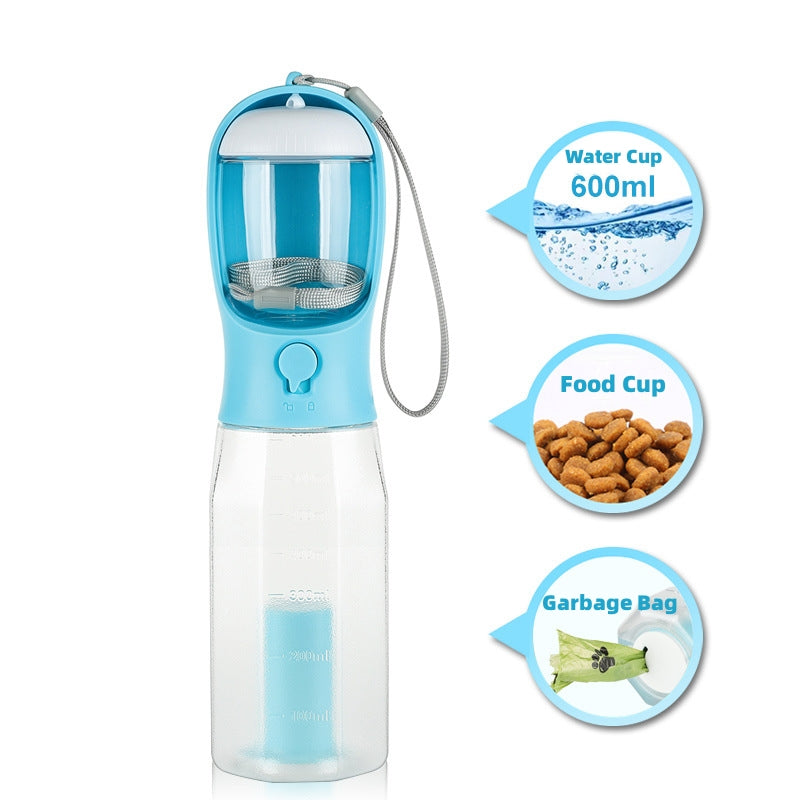 3-in-1 Portable Dog Water Bottle | Food, Water & Waste Dispenser for Travel